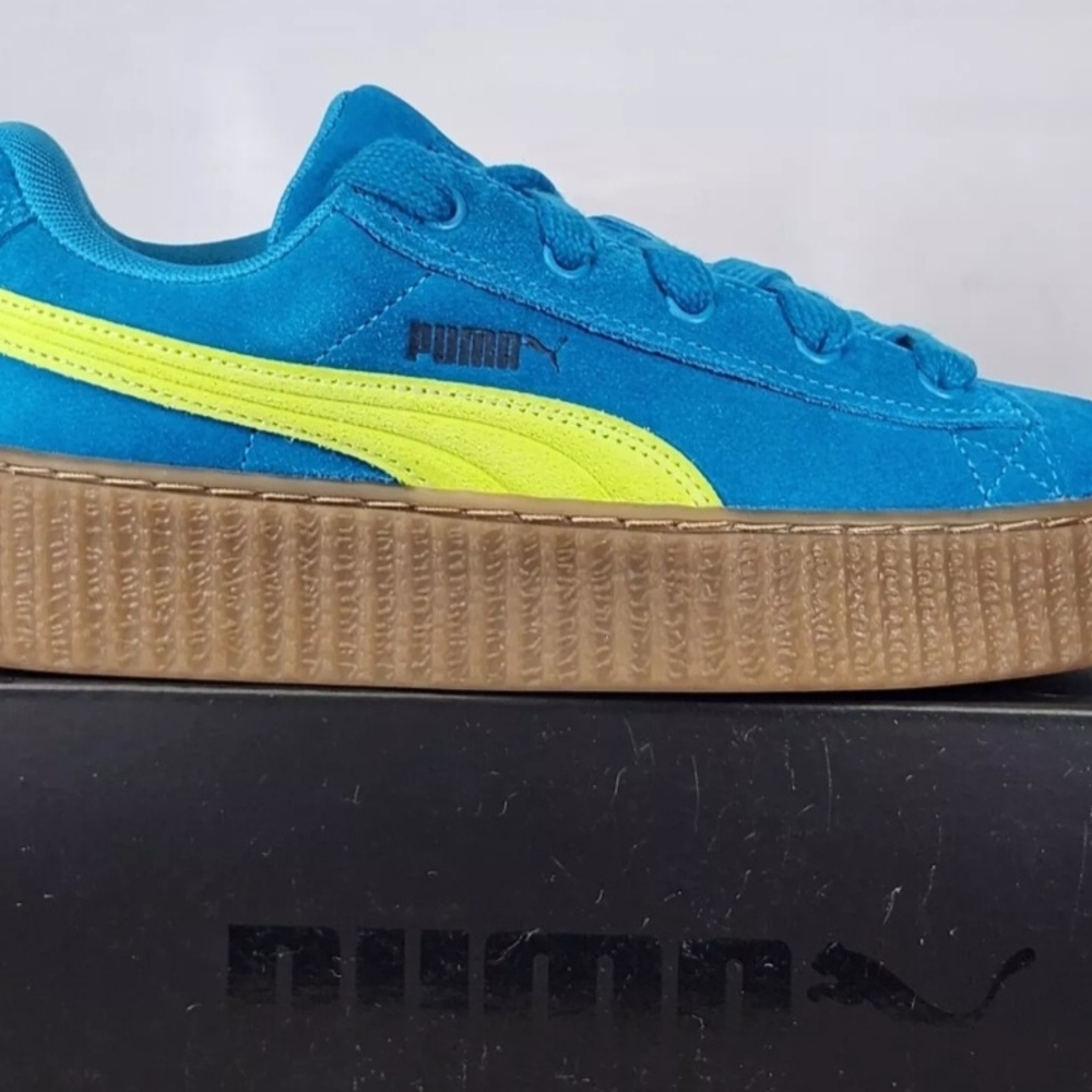 Size 4.5 Big Kids - PUMA x Fenty Creeper Phatty Jr - Speed Blue / Lime Pow / Gum